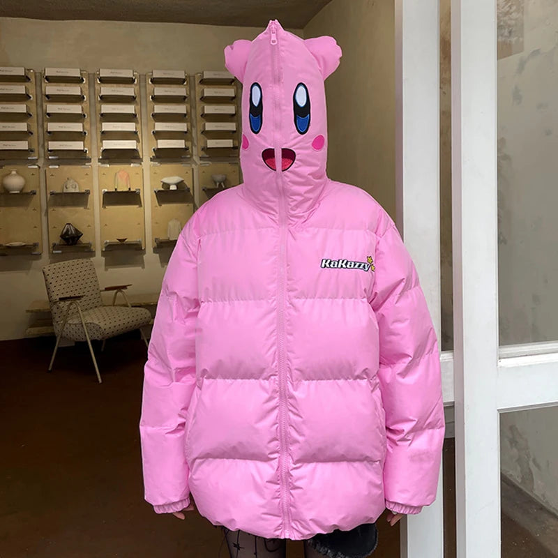 Embrace the cold in style with this adorable Kirby-themed winter jacket.| If you are looking for more Kirby Merch, We have it all! | Check out all our Anime Merch now!