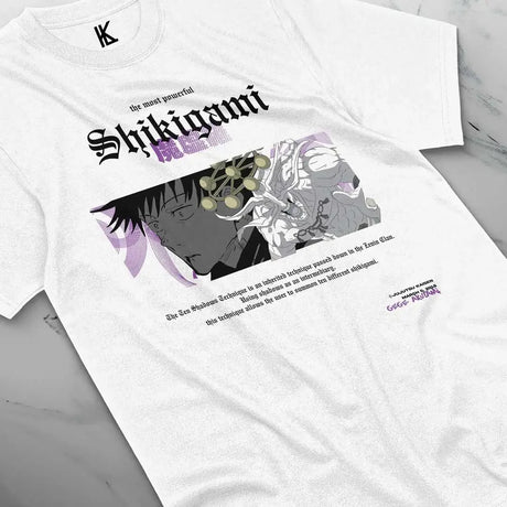 Immerse yourself in this striking Shikigami Tee, perfect for anime fans. Looking for more Jujutsu Kaisen merch? Explore our full collection of anime merch now!