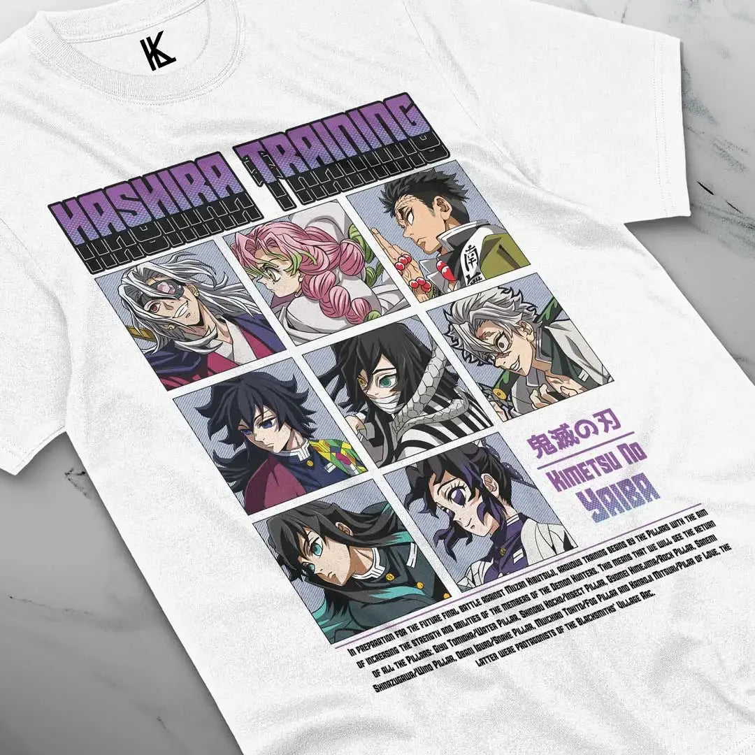 Here at Everythinganimee we have the best anime shirts in the world.
Embark on a journey with the elite Hashira as they prepare for battle! This stunning tee showcases the iconic Hashira in an intense grid, ready for Demon Slayer fans who appreciate the strength and unity of these skilled warriors.