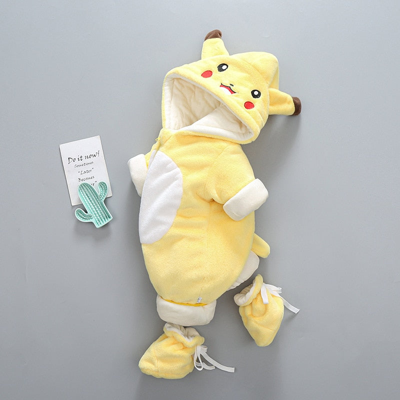 Adorable Pikachu Winter Onesie for Newborn Babies