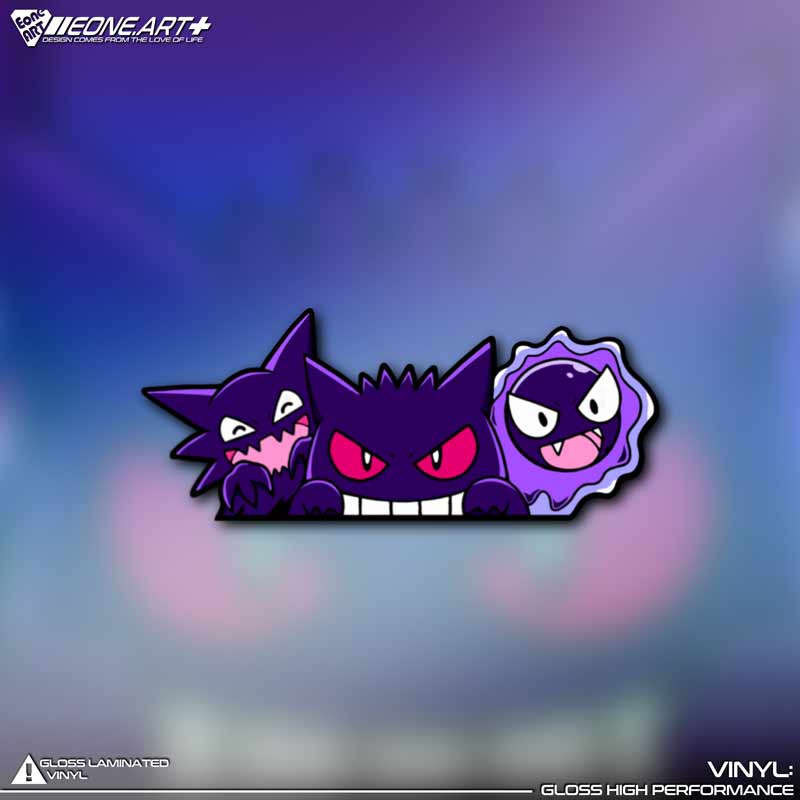 Gengar Pokemon Car Stickers