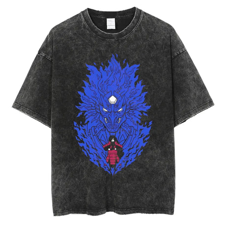 Who your love for the villan with our Madara's Eternal Flame Vintage Tee | Here at Everythinganimee we have the worlds best anime merch | Free Global Shipping