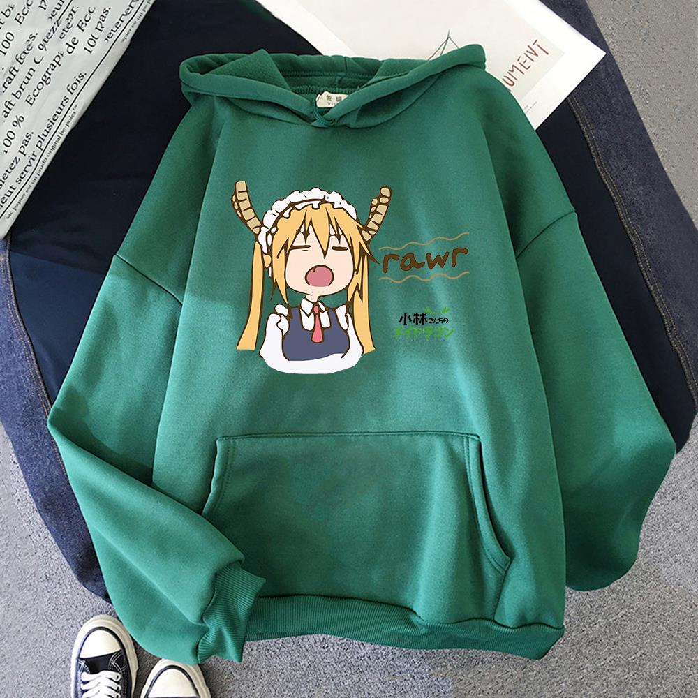 This hoodie captures the magic of Tohru. If you're looking for more Miss Kobayashi's merch, we have it all! Check out our anime merch now—free shipping!