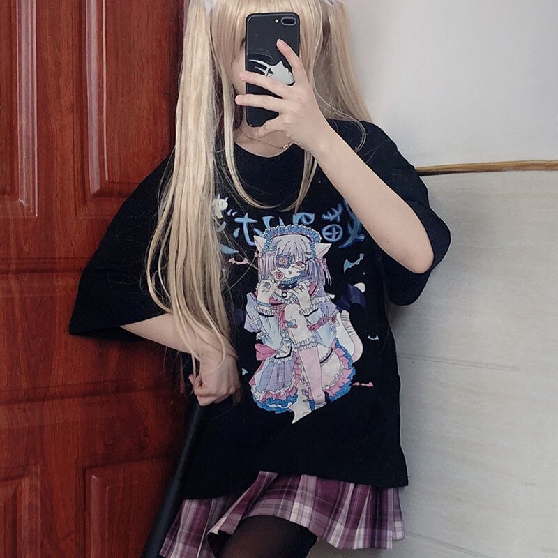 Cute Anime Girls Oversized Tees