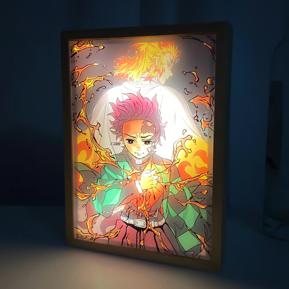 This lightbox captures the magic of Tanjiro & Kyojuro. If you're looking for more Demon Slaye merch,we have it all! Check out our anime merch now—free shipping!