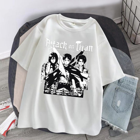 This shirts captures the magic of AOT Trio Tee. If you're looking for more Attack on Titan merch, we have it all! Check out our anime merch now—free shipping!