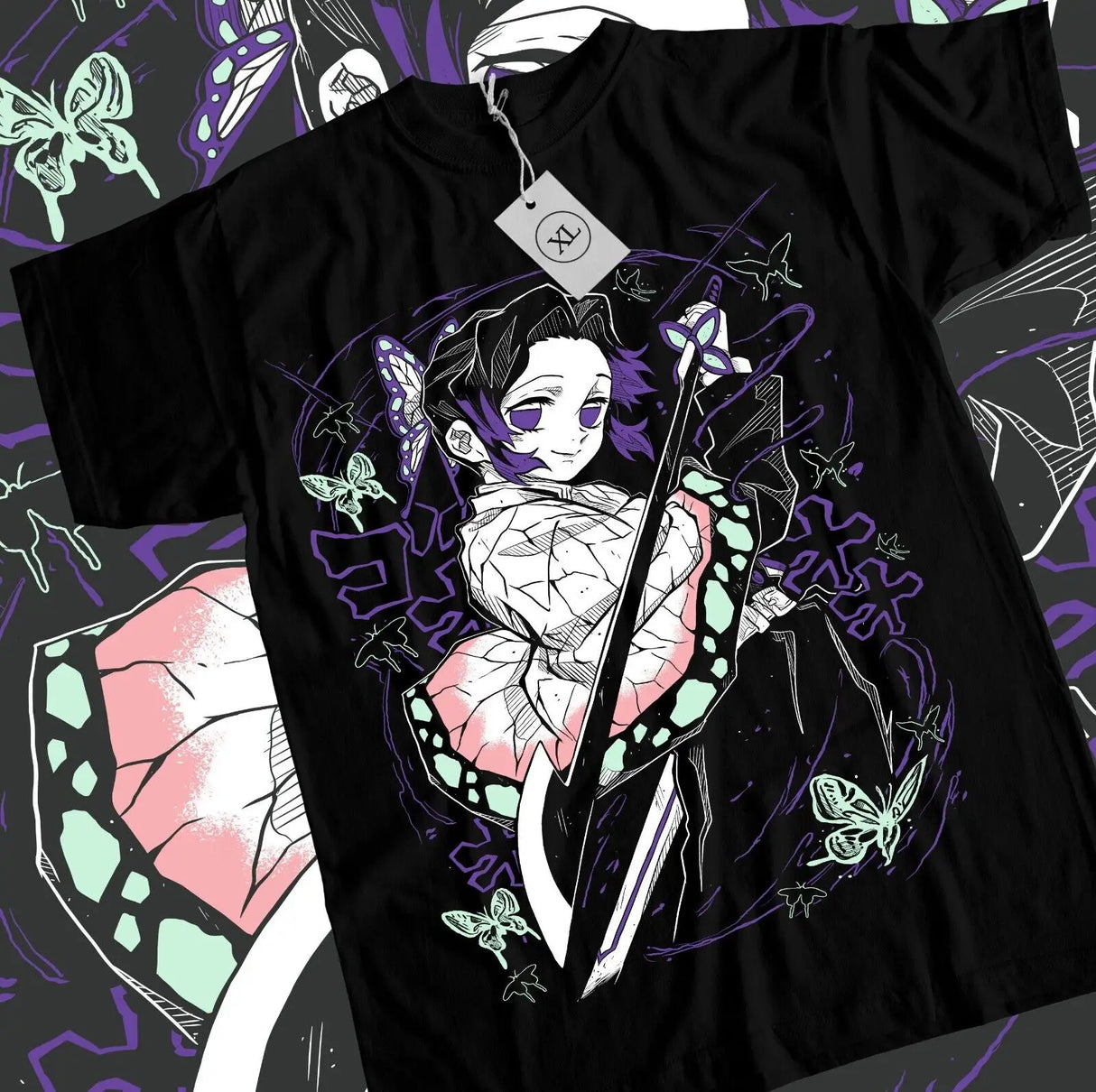 Here at Everythinganimee we have only the best anime merch! Free Global Shipping.
Step into the world of Demon Slayer with this beautifully designed Shinobu Kocho T-shirt. Featuring the graceful and deadly Insect Hashira, Shinobu Kocho, this shirt captures her calm yet fierce demeanor. The vibrant design showcases her iconic butterfly motif and detailed haori, making it a must-have for fans of the series.