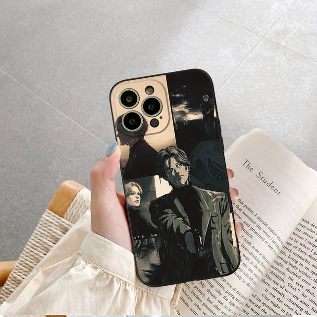 For iPhone 11 Pro Monster Manga Phone Case For IPhone 14 13 12 11 XS X 8 7 6 Plus Mini Pro Max SE 2022 Soft Black Phone Cover, everythinganimee