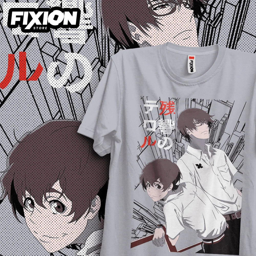 Here at Everythinganimee we have the best anime shirts in the world.
Embrace the enigmatic and gripping world of Zankyo no Terror with this dynamic tee featuring the main characters.