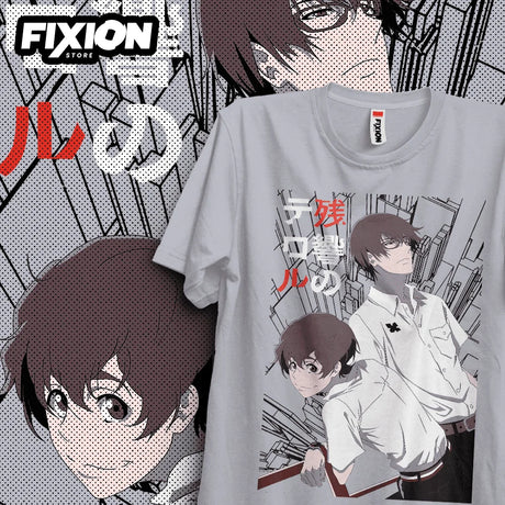 Here at Everythinganimee we have the best anime shirts in the world.
Embrace the enigmatic and gripping world of Zankyo no Terror with this dynamic tee featuring the main characters.