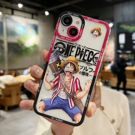 Fashion Anime OnePiece Phone Case For iPhone 14 13 12 11 Pro XS MAX 7 XR X 8 6 Plus Clear Cover Fundas, everythinganimee