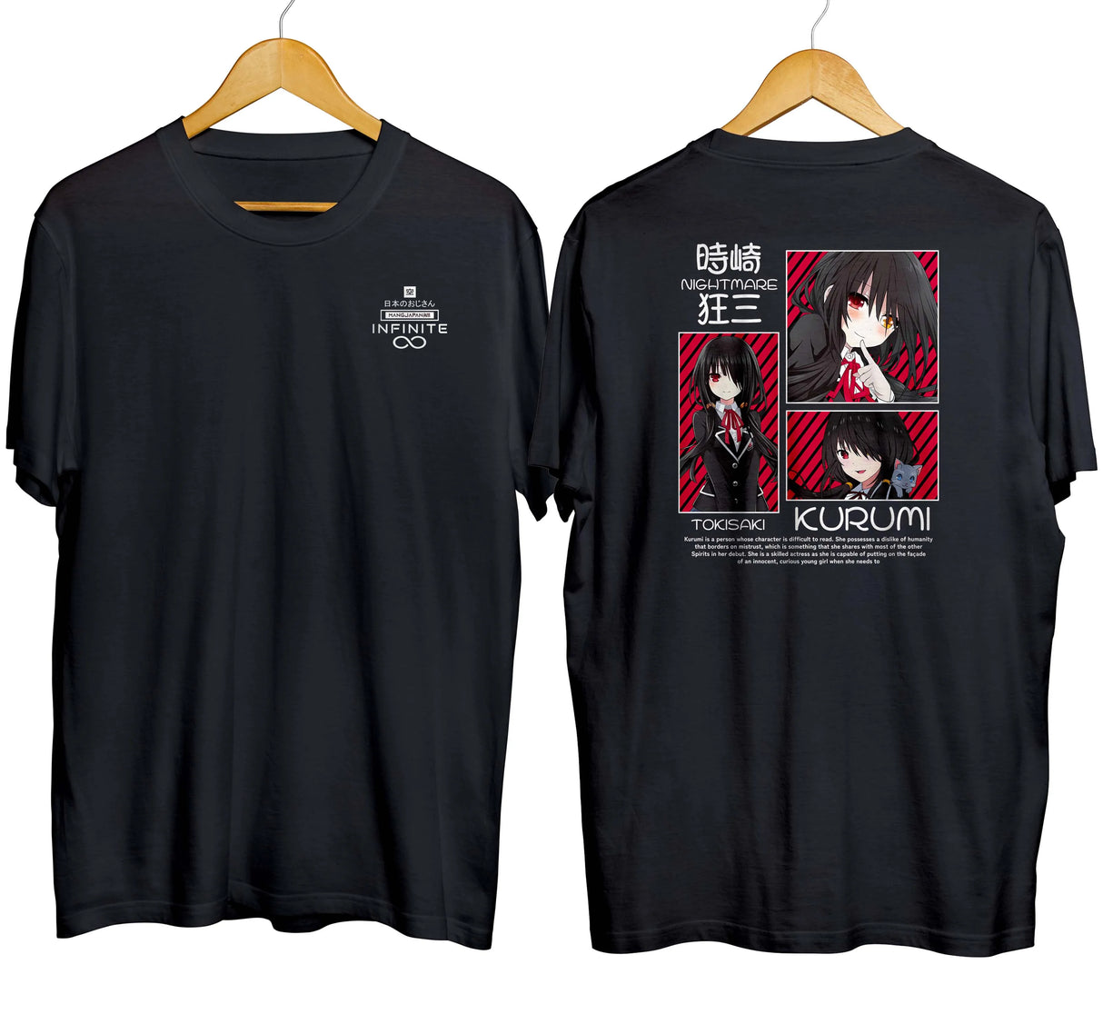 Here at Everythinganimee we have only the best anime merch! Free Global Shipping.
Step into the world of Date A Live with this striking Tokisaki Kurumi Grid T-Shirt. Made from 100% cotton, this tee is as comfortable as it is eye-catching. The front showcases a grid design featuring various expressions of the fan-favorite character, Tokisaki Kurumi, set against a bold red and black background.