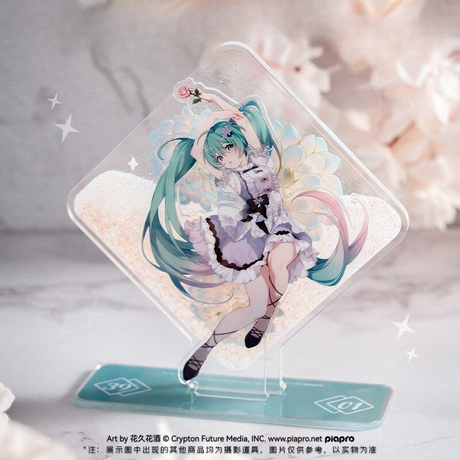 Moeyu Miku39 Quicksand Anime Figure Stand Bling Picture Acrylic Board Holders Vocaloid Cosplay Souvenir Oranment Home Decor Gift, everythinganimee