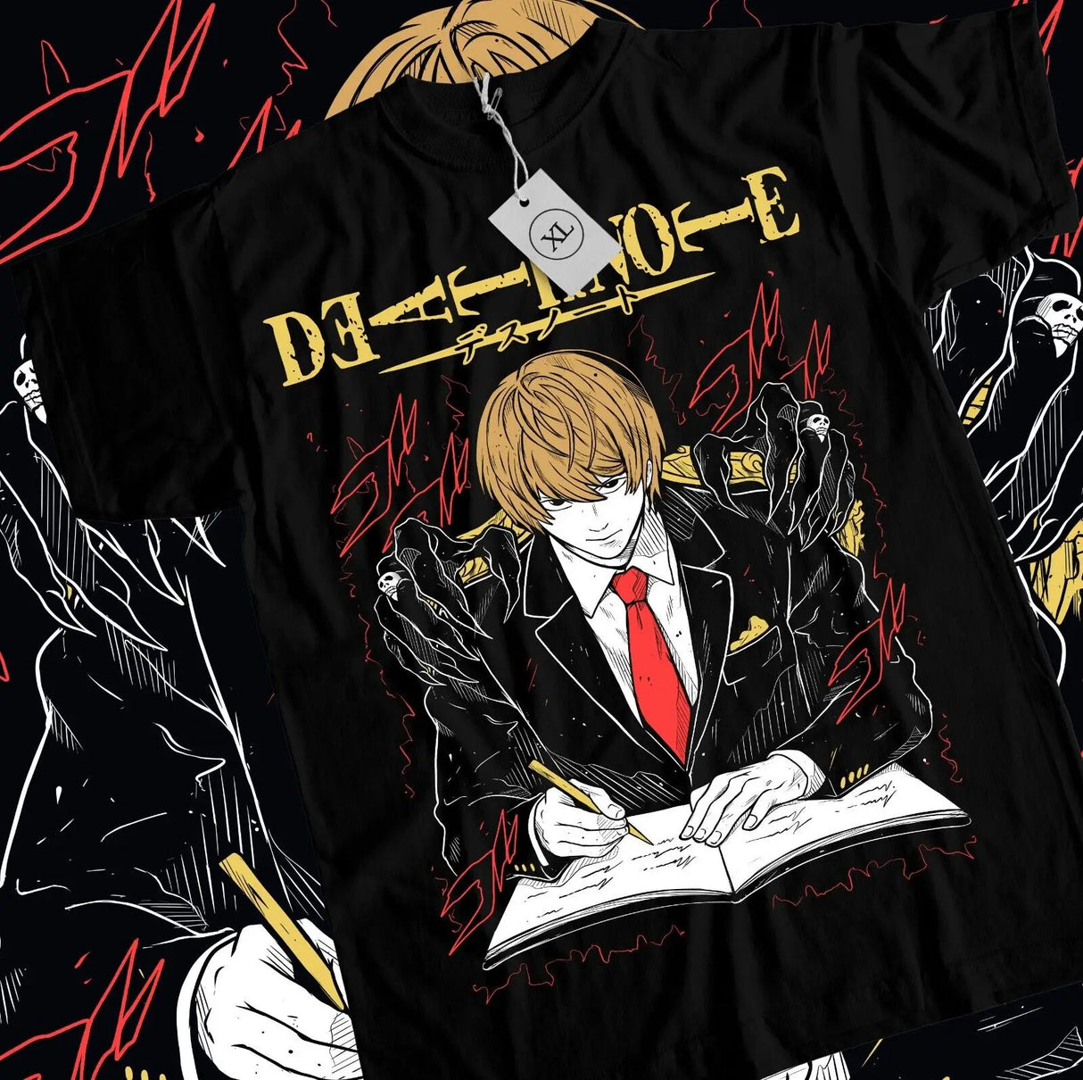Here at Everythinganimee we have the best anime shirts in the world. Step into the world of Death Note with this iconic Light Yagami tee.