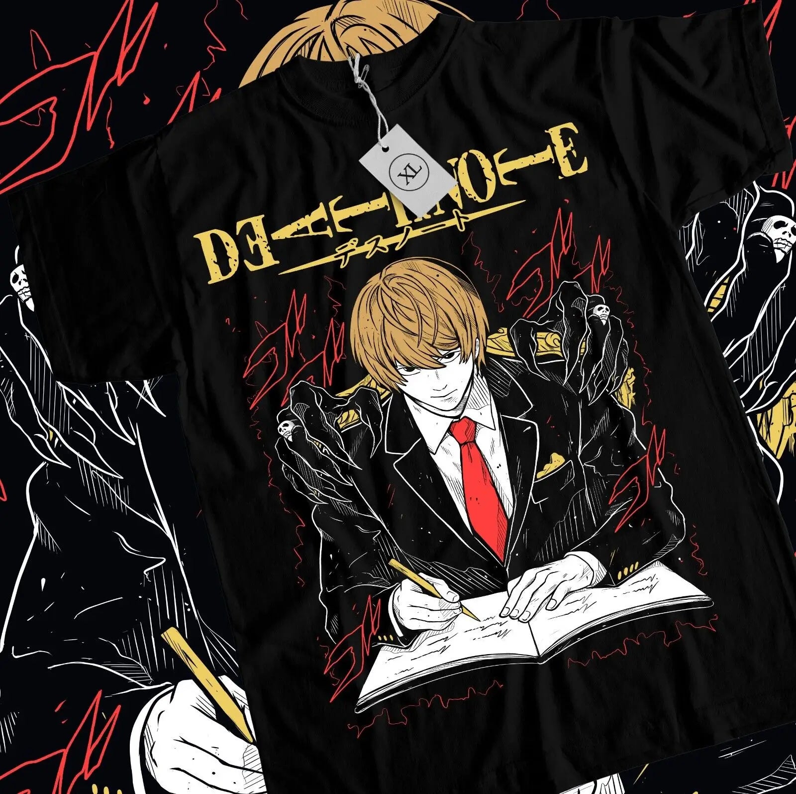 Here at Everythinganimee we have the best anime shirts in the world. Step into the world of Death Note with this iconic Light Yagami tee.