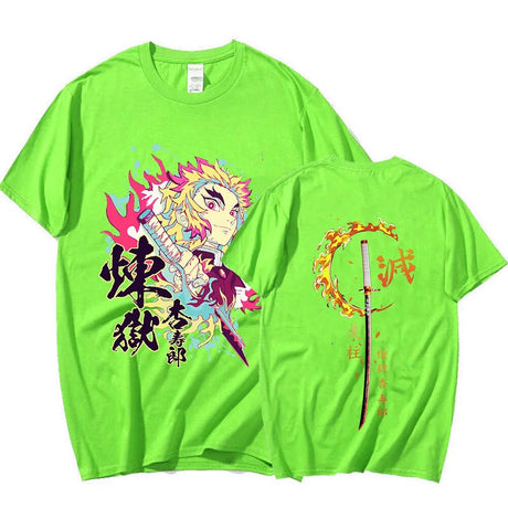 This tee captures the magic of Rengoku. If you're looking for more Demon Slayer merch, we have it all! Check out our anime merch now—free shipping!