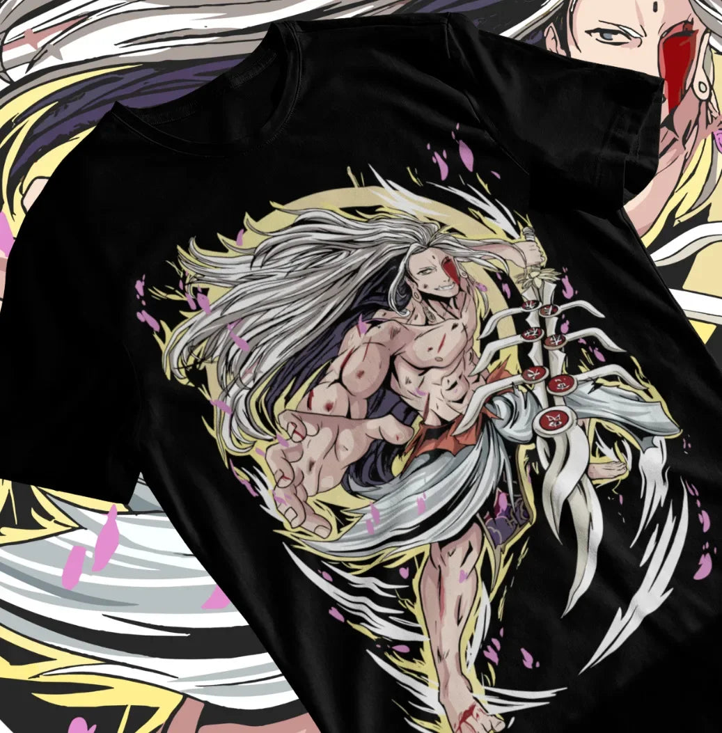 Here at Everythinganimee we have only the best anime merch! Free Global Shipping.
Channel the divine power of Buddha with this striking Record of Ragnarok T-Shirt, featuring the enlightened one in his most powerful form.