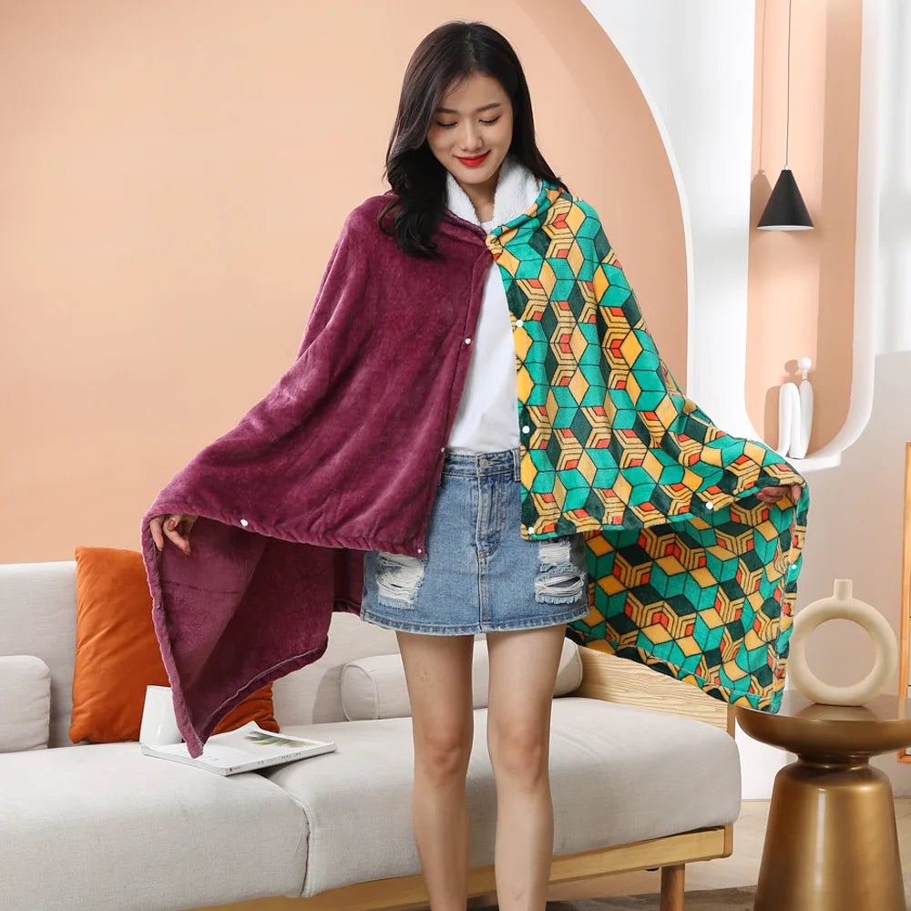 Cuddle up in the most comfortable blanket cloak ever | If you are looking for more Demon Slayer Merch, We have it all! | Check out all our Anime Merch now!