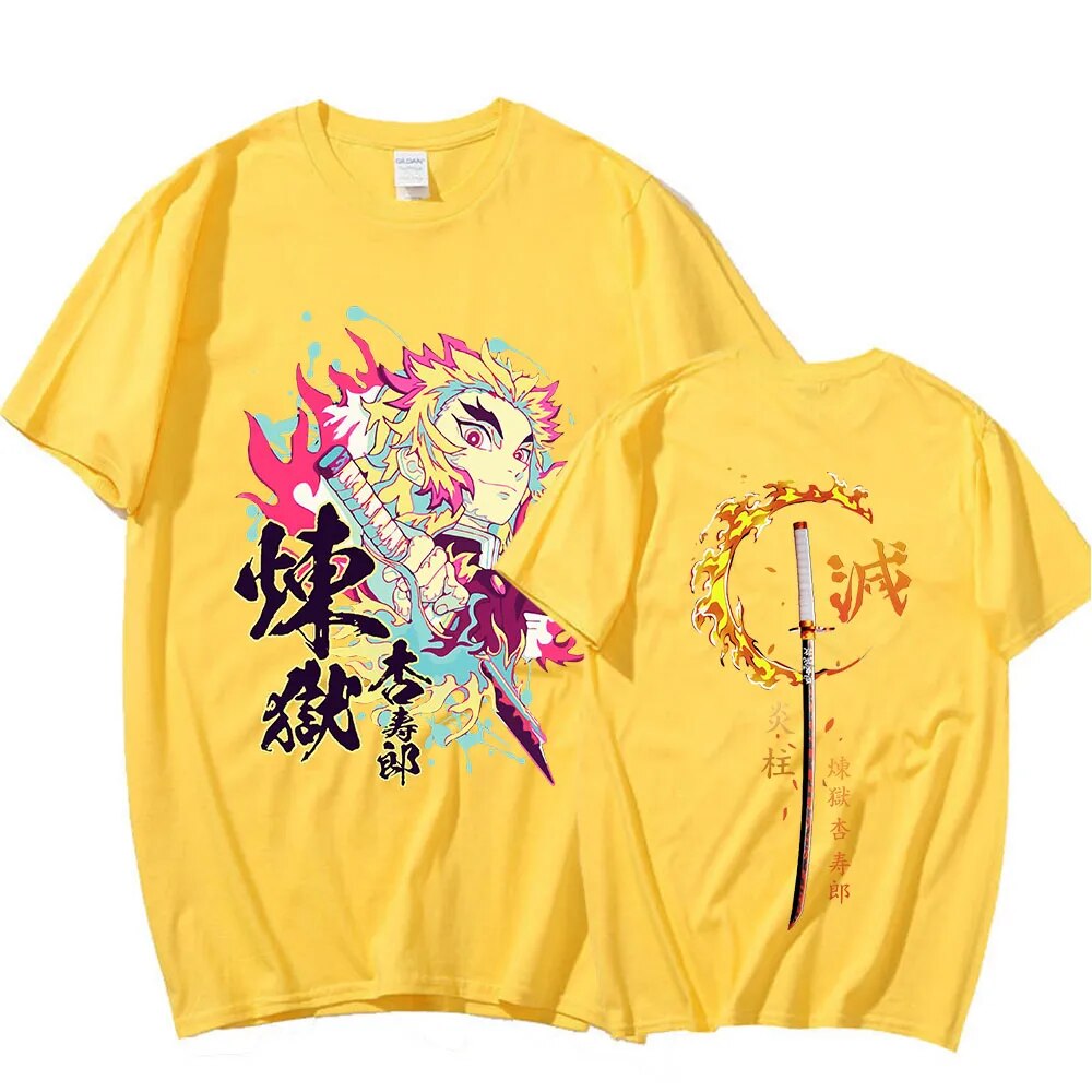 This tee captures the magic of Rengoku. If you're looking for more Demon Slayer merch, we have it all! Check out our anime merch now—free shipping!