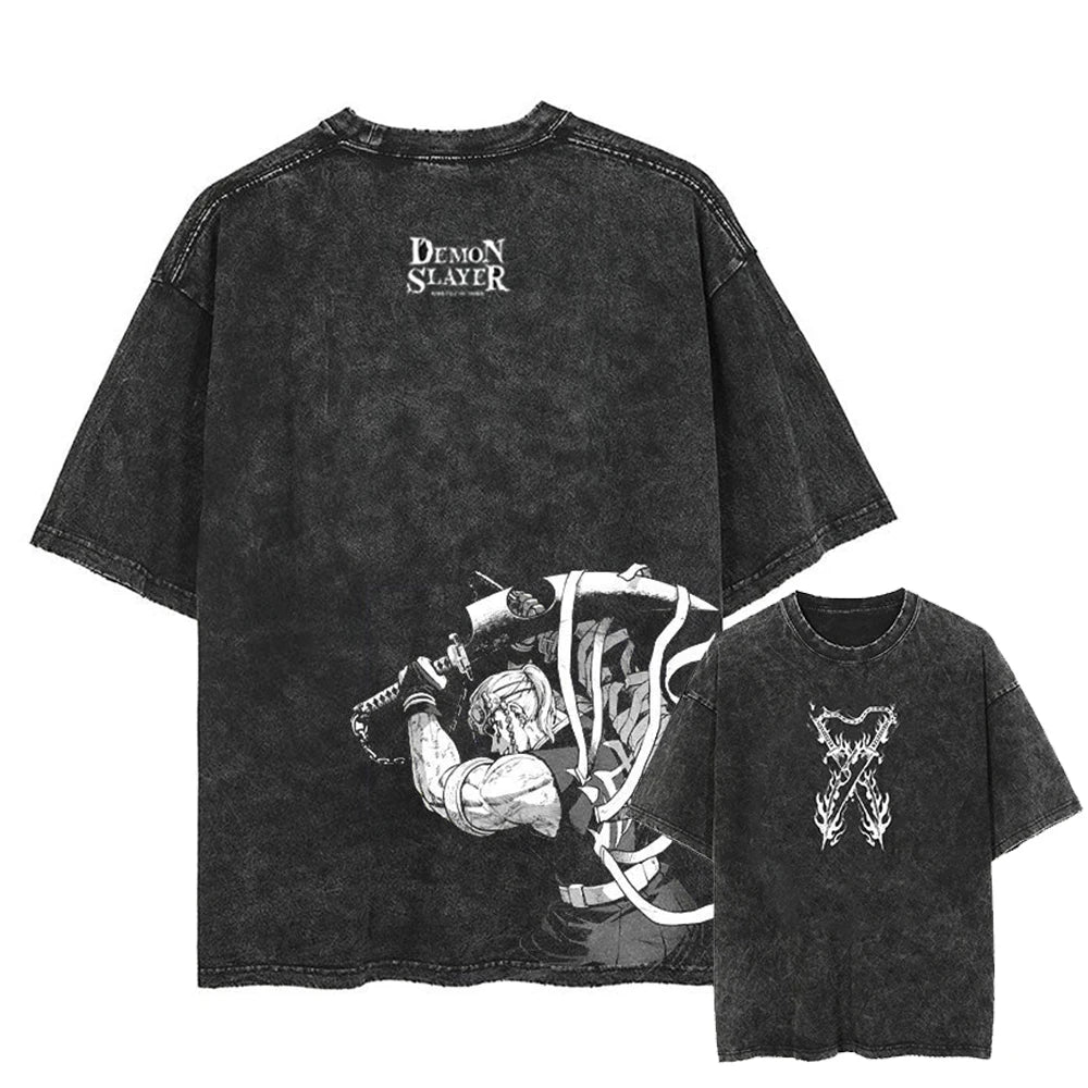Here at Everythinganimee we have the best anime shirts in the world. Channel the strength and flair of the Sound Hashira, Tengen Uzui, with this striking Demon Slayer tee.