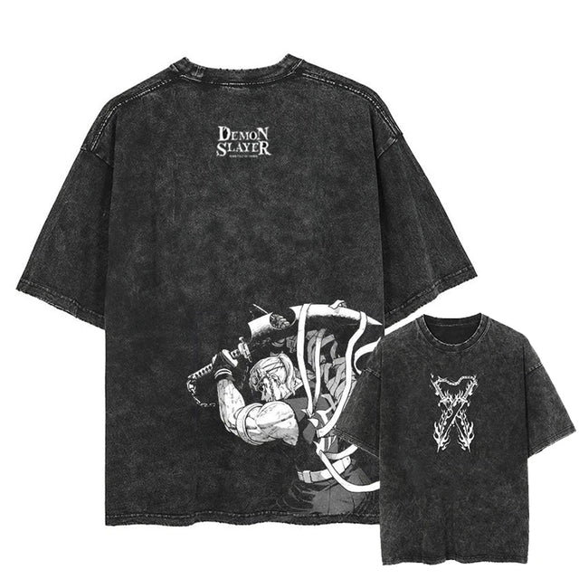 Here at Everythinganimee we have the best anime shirts in the world. Channel the strength and flair of the Sound Hashira, Tengen Uzui, with this striking Demon Slayer tee.