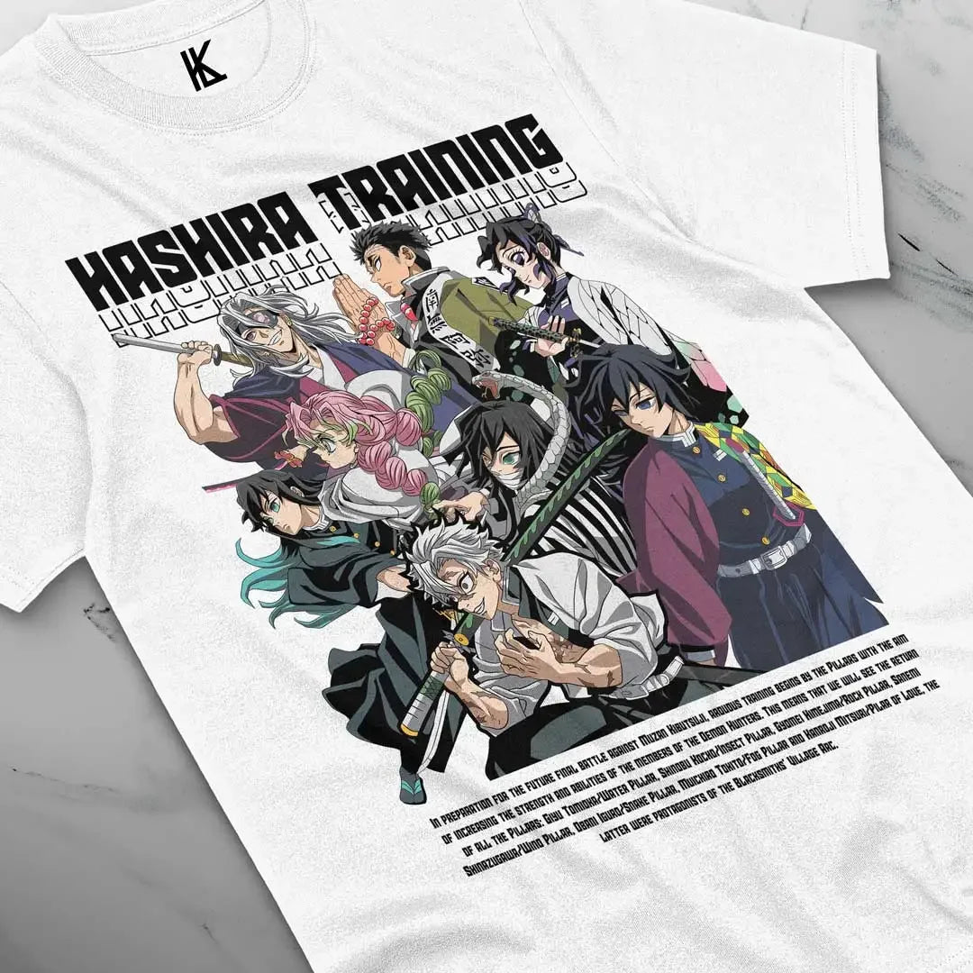 Here at Everythinganimee we have the best anime shirts in the world.
Step into the world of Demon Slayer with the Blanca Hashira Training tee! Featuring the iconic Pillars in a powerful and united design, this shirt celebrates the strength and determination of the Hashira as they train for battle.
