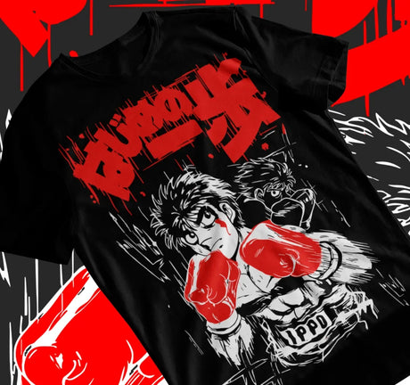 Here at Everythinganimee we have only the best anime merch! Free Global Shipping.
Step into the ring with this powerful Hajime No Ippo T-shirt, featuring iconic characters like Ippo, Kamogawa, and Takamura.