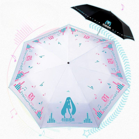 Anime Vocaloid Miku Folding Umbrella Sunny Rain Anti UV Parasol Cute Color Change Animation Manga Cartoon For Girl Cosplay Props, everythinganimee