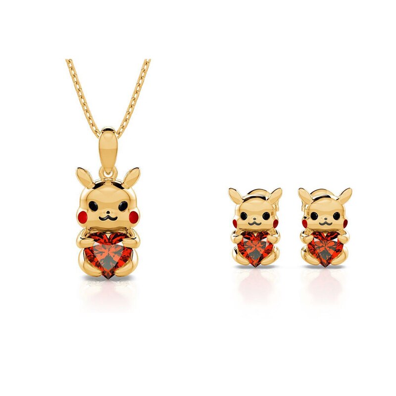 Pikachu Gold Jewelry Set