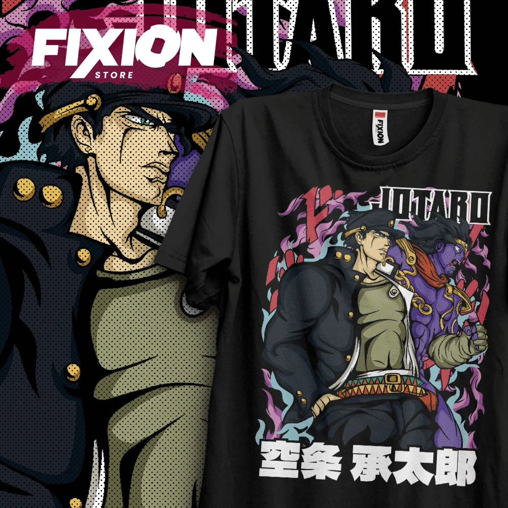 Here at Everythinganimee we have the best anime shirts in the world.
Step into the epic world of JoJo's Bizarre Adventure with this bold Jotaro & Star Platinum Tee, featuring the iconic duo in a striking design that captures their power and determination.