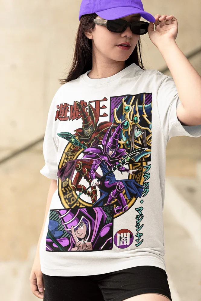 This tee captures the magic of Dark Magician. If you're looking for more Yu-Gi-Oh! merch, we have it all! Check out our anime merch now—free shipping!
