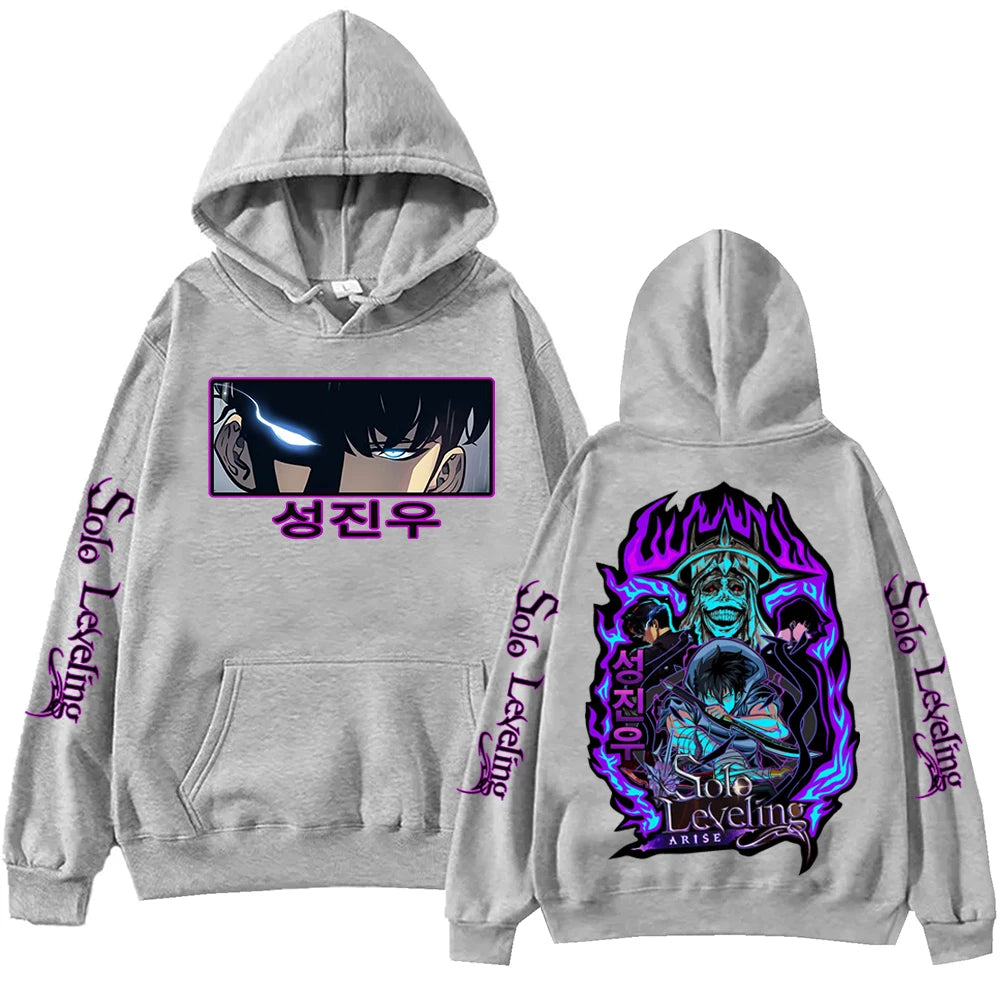 Immerse yourself in this Sung Jin-Woo hoodie, perfect for anime fans. Looking for more Solo Leveling merch? Explore our full collection of anime merch now!