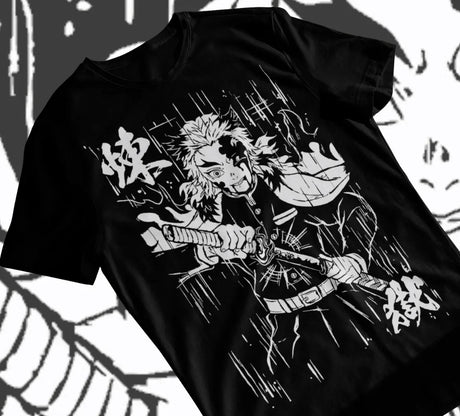 Here at Everythinganimee we have only the best anime merch! Free Global Shipping.
Honor the valiant Flame Hashira, Kyojuro Rengoku, with this striking Demon Slayer T-shirt.
