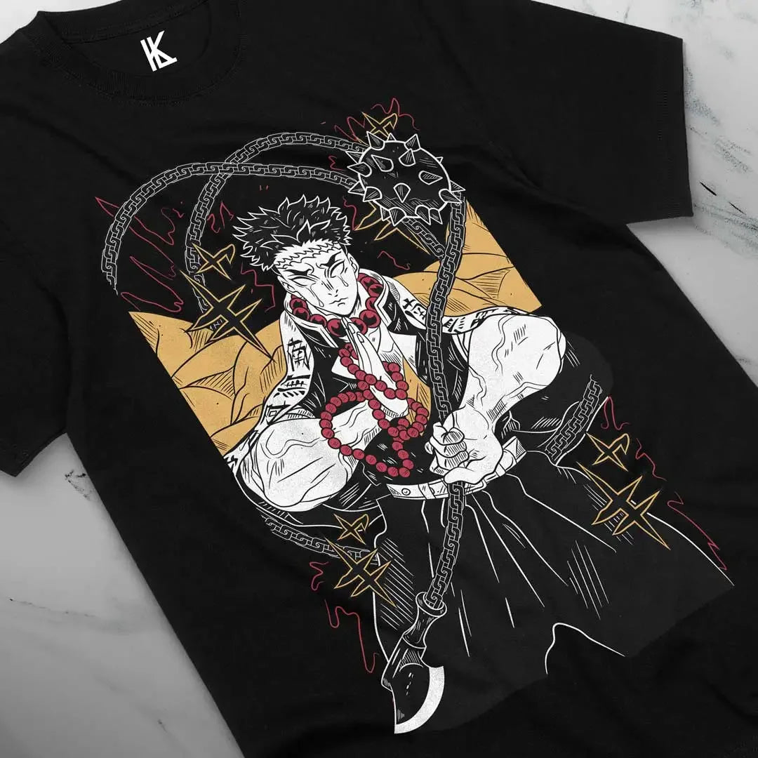 Here at Everythinganimee we have the best anime shirts in the world.
Channel the immense power of the Stone Hashira with this Gyomei Strength Tee, capturing the calm yet imposing presence of Gyomei Himejima from Demon Slayer.