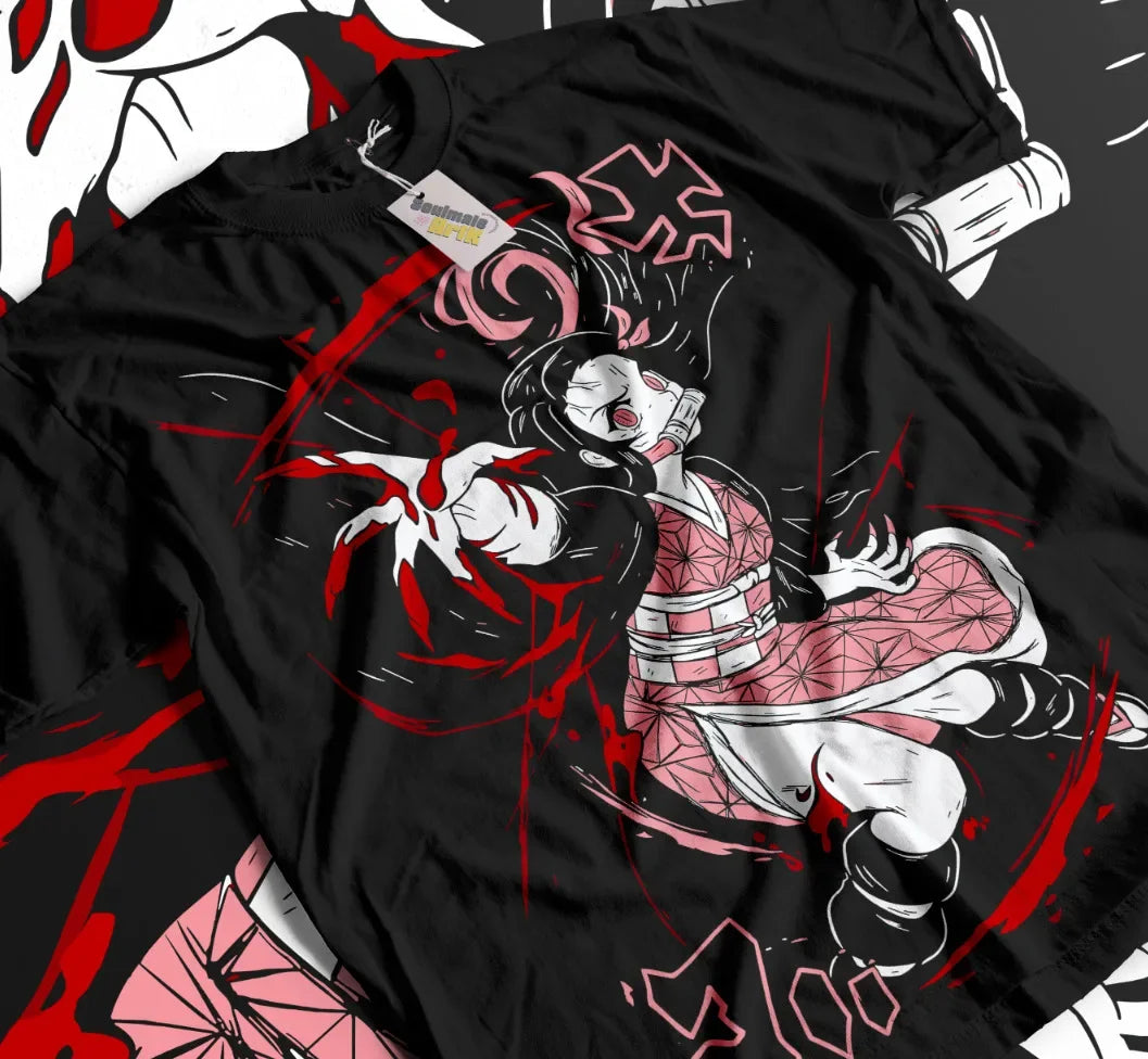 Here at Everythinganimee we only have the best shirts in the world! Step into the world of Kimetsu no Yaiba with this striking Nezuko Kamado T-Shirt.