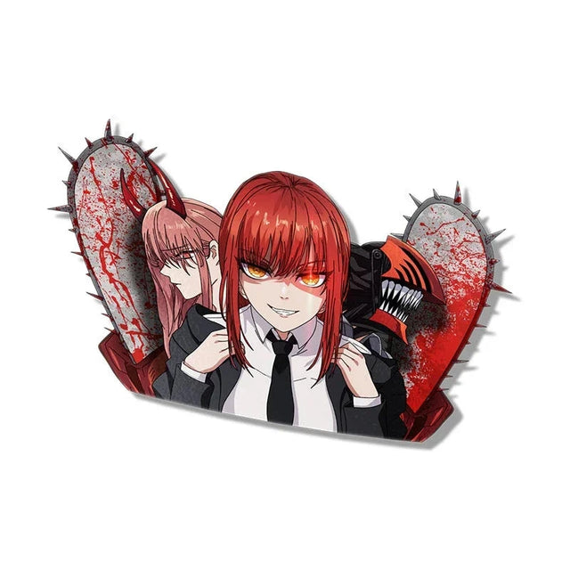 Here at Everythinganimee we have only the best anime merch! Free Global Shipping.
Dive into the thrilling world of Chainsaw Man with this dynamic waterproof DIY decal sticker featuring the trio of Makima, Denji, and Power.