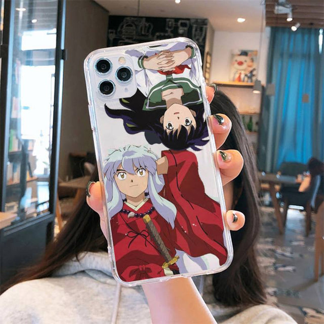 Hot Japan Anime Inuyasha Higurash Phone Case For iPhone 14 13 12 11 Pro Max Mini X XS XR Fundas Coque For iPhone 7 8 Plus Cover, everythinganimee