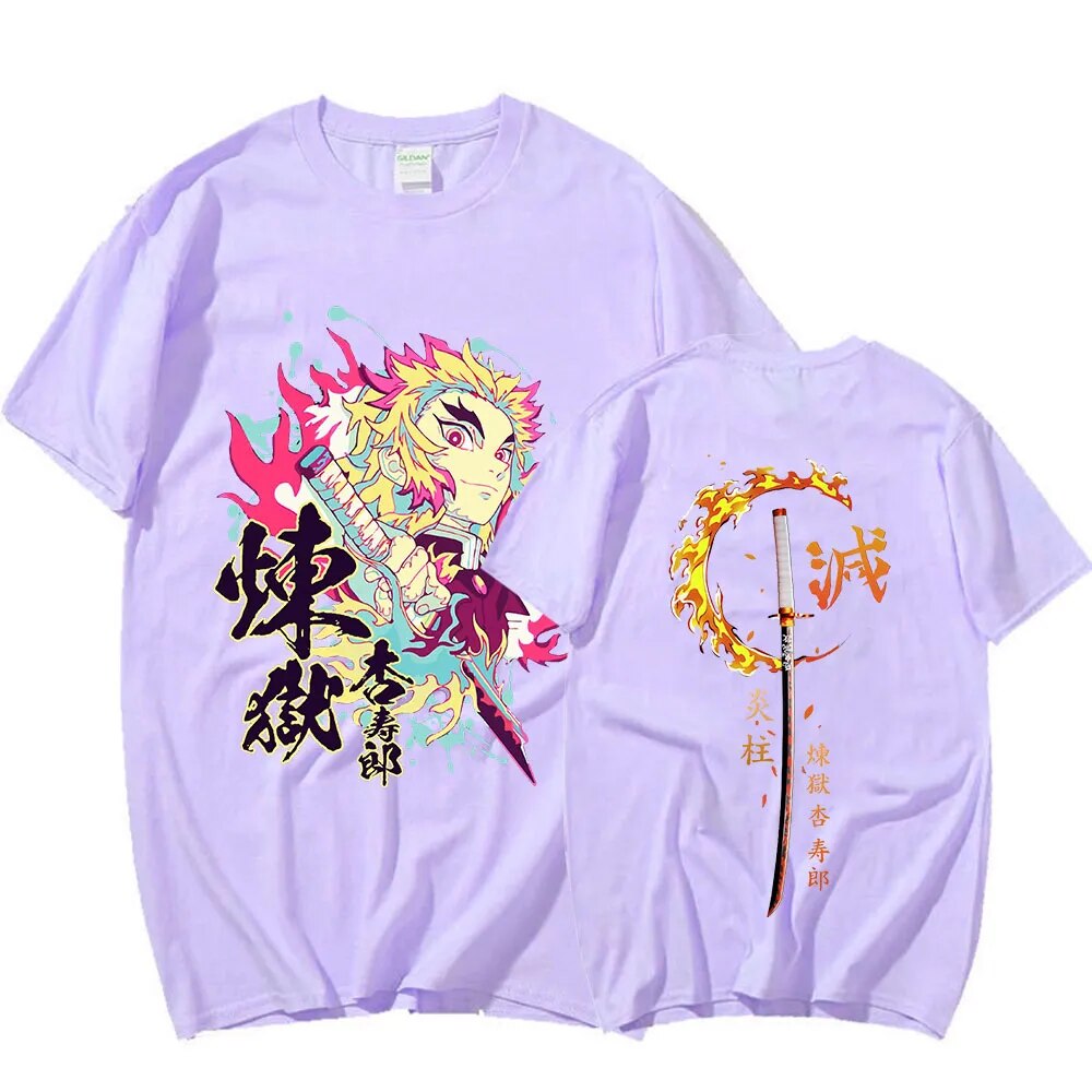 This tee captures the magic of Rengoku. If you're looking for more Demon Slayer merch, we have it all! Check out our anime merch now—free shipping!