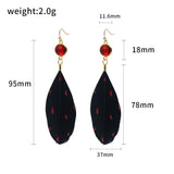 Howl's Moving Castle Red Crystal Feather Earring