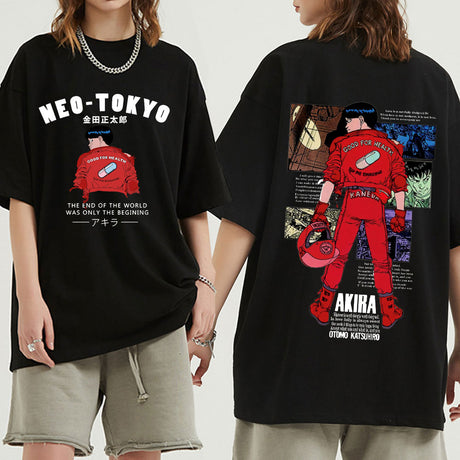 Japanese Anime Neo Tokyo Akira T Shirt Movie Science Fiction Manga Shotaro Kaneda Men Short Sleeve T Shirts 100% Cotton T-shirt, everythinganimee