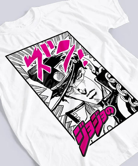 Here at Everythinganimee we have the best anime shirts in the world.
Step into the stylish world of JoJo's Bizarre Adventure with this bold JoJo’s Stand Power Tee! Featuring an iconic manga-style design with vivid colors, this shirt perfectly captures the essence of the series' standout character.