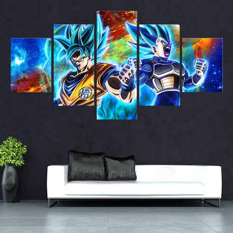 5 piece Animation Wall Art Dragon Ball Goku Super Cartoon Pictures Wall Painting for Living Room Wall Decor Gift, everythinganimee