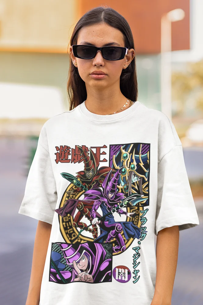 This tee captures the magic of Dark Magician. If you're looking for more Yu-Gi-Oh! merch, we have it all! Check out our anime merch now—free shipping!