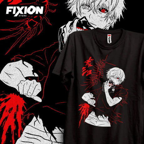 Here at Everythinganimee we have the best anime shirts in the world.
Step into the dark and thrilling world of Tokyo Ghoul with the Ghoul Awakening Tee. Featuring a striking design of the iconic character in his intense transformation, this shirt captures the essence of the supernatural struggle that defines the series.