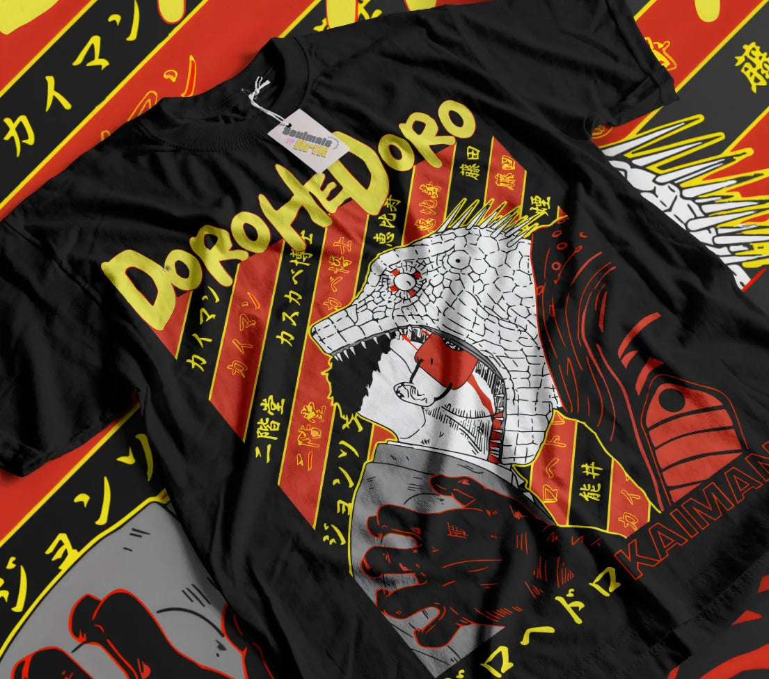 Here at Everythinganimee we have the best anime shirts in the world. Unleash the surreal world of Dorohedoro with this eye-catching Kaiman Tee.