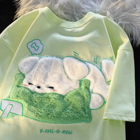 Dive into a world where cute meets comfort with our Dog Plush Embroidered T-shirt. If you are looking for more Dog Anime Merch, We have it all!| Check out all our Anime Merch now!
