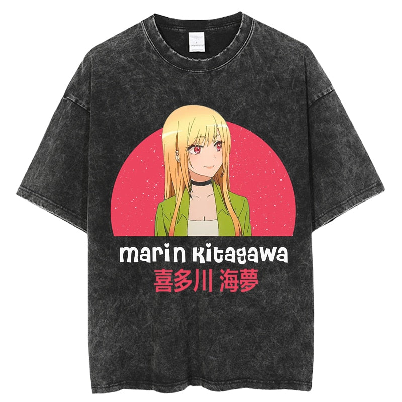 Anime My Dress Up Darling Harajuku T Shirt Men Hip Hop Vintage Washed 100% Cotton Streetwear Short Sleeve Graphic Unisex T-Shirt, everythinganimee