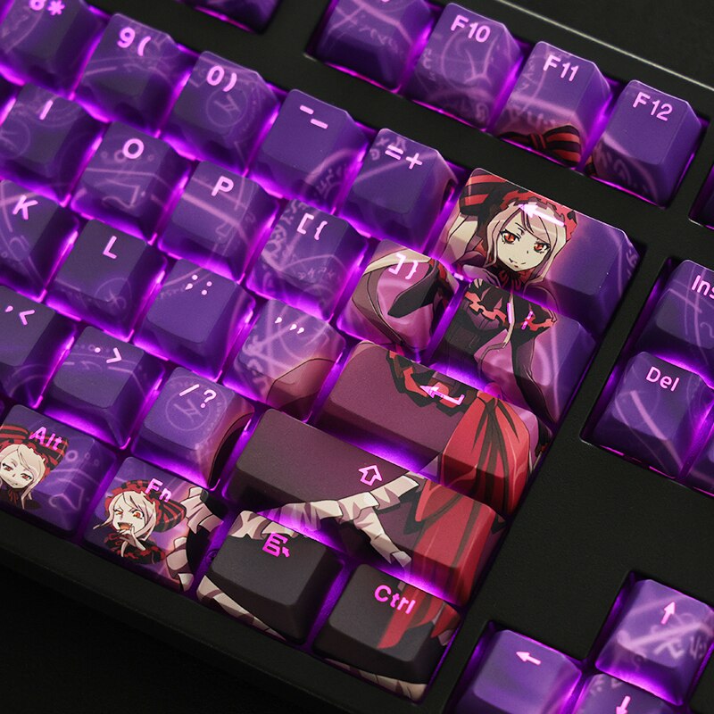Overlord Albedo Anime Keycap Set - 108 Keys, 5 Sides PBT Dye Subbed Keycaps