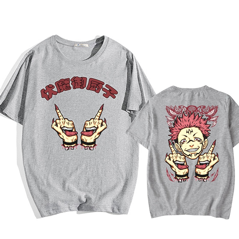 This tees captures the magic of Ryomen Sukuna. If you're looking for more Jujutsu Kaisen merch, we have it all! Check out our anime merch now—free shipping!