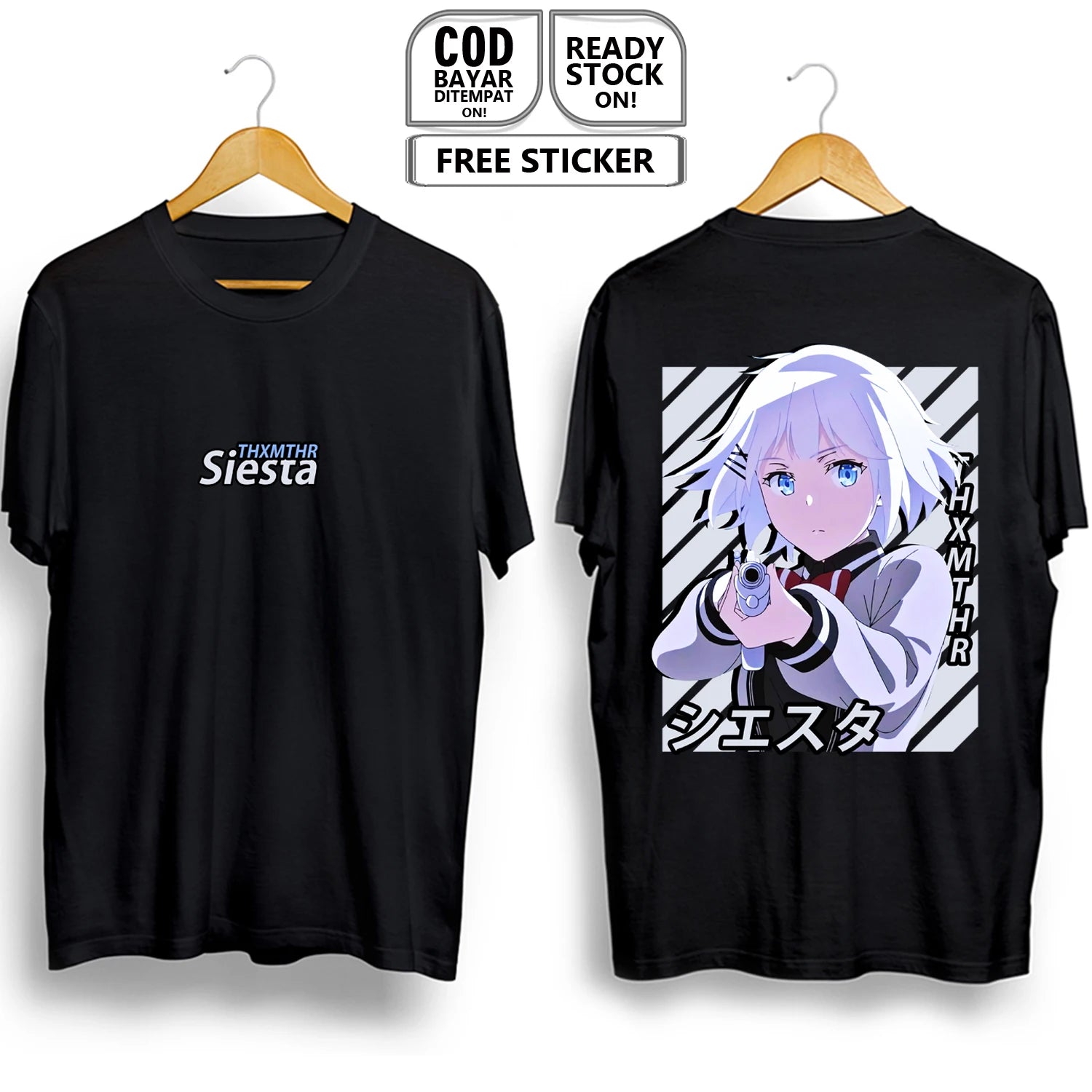 Here at Everythinganimee we have the best anime shirts in the world.
Channel your inner detective with the bold Siesta from Tantei! Featuring a striking design of Siesta with her iconic weapon in hand, this tee is the perfect fit for fans of mystery and action.